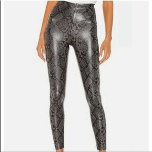 NEW Seven For All Mankind Snake Print High Rise Faux Leather Leggings Sz S